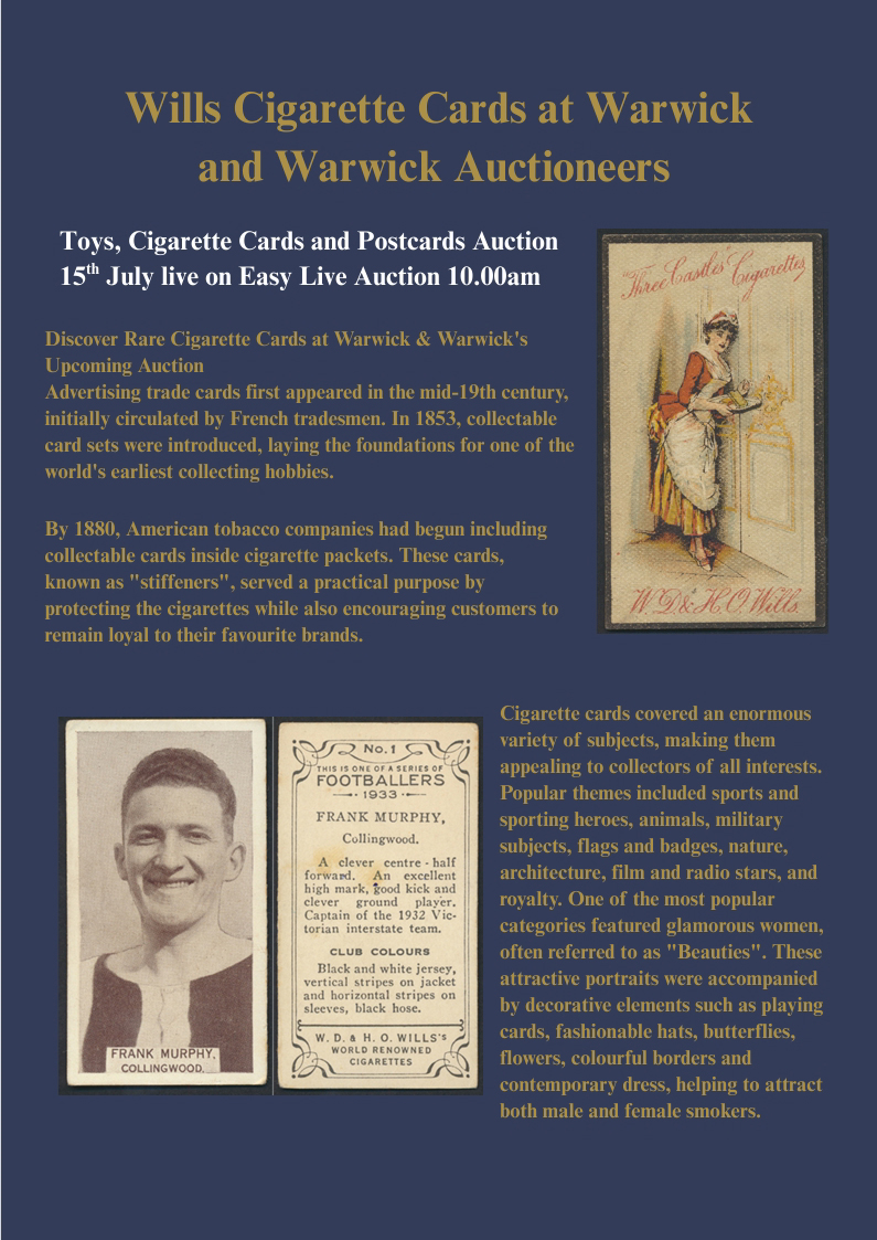 Wills Cigarette Cards at Warwick and Warwick Auctioneers