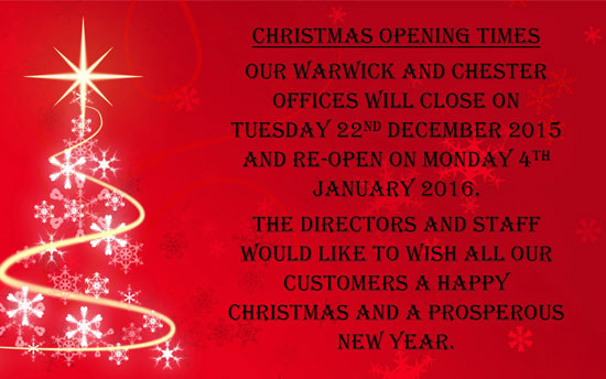 Christmas Opening Times