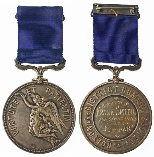 1902 Bolton & District Humane Society Silver Medal in 16th August Medal Auction