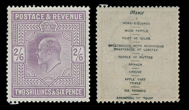 What is on the menu? Charming and rare 1902 'menu' stamp to be offered in our upcoming January 8th stamp sale.