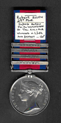 1811 Military General Service Medal with 4 Clasp Combination.
