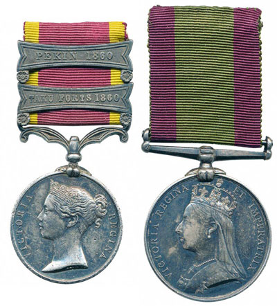 1860 China and Afghanistan Wars pair to Major General the Honourable Alexander Stewart, son of the 9th Earl of Galloway