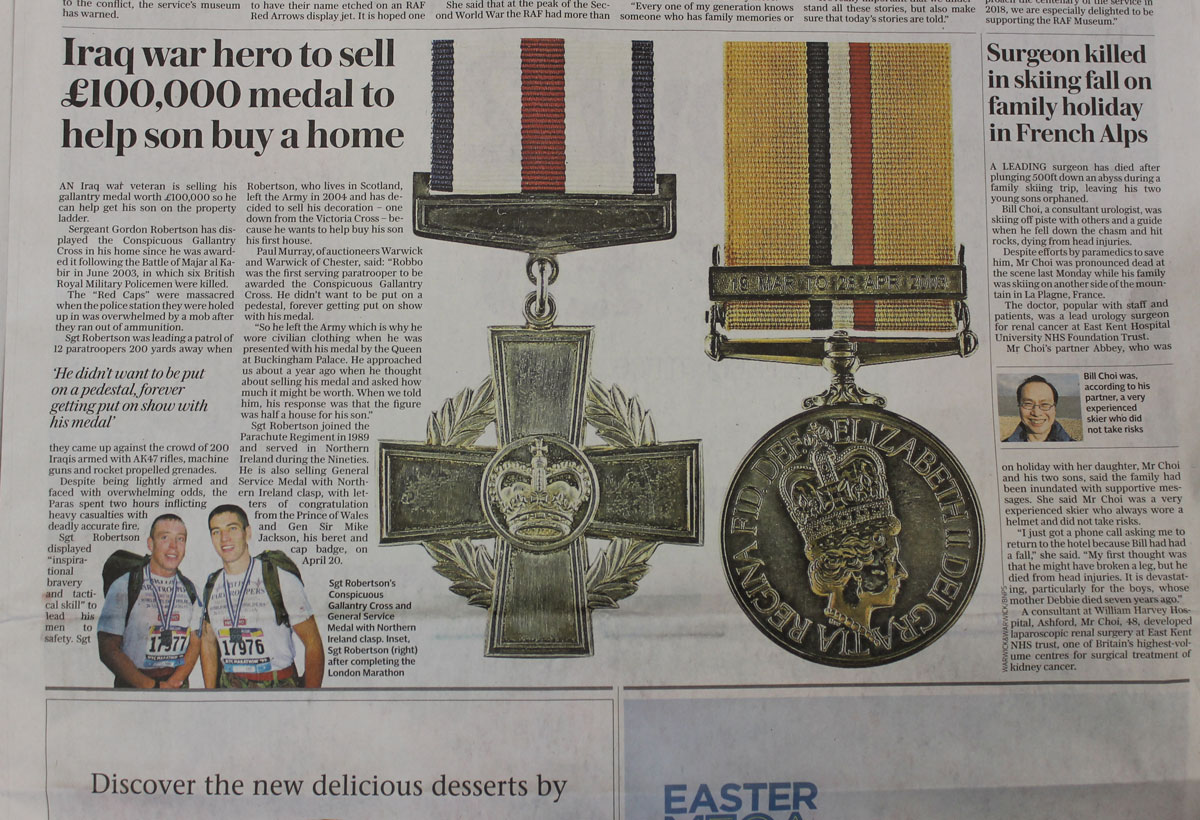 News of the CGC medal group in our 20th April 2016 Auction goes national!