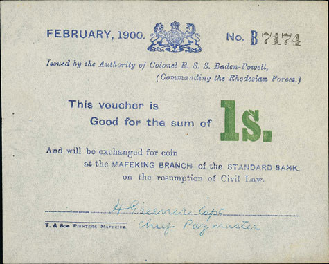 Excellent range of Siege of Mafeking banknotes offered in our 17th August 2016 auction.