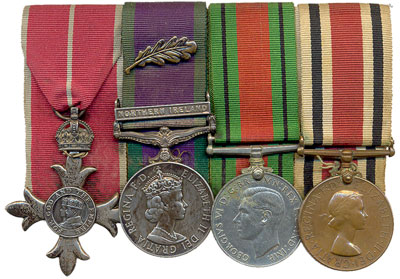 1975 Northern Ireland officer's MBE & MID early UDR group