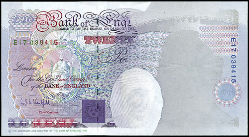 Â£20 banknote error to be sold in our 18th February 2015 Banknote Auction