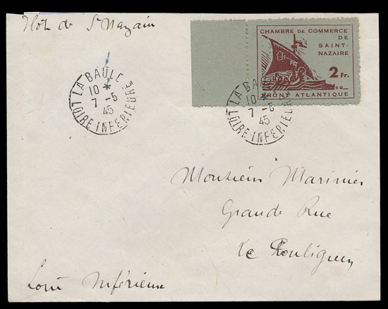 St Nazaire Chamber of Commerce 'pocket' stamps