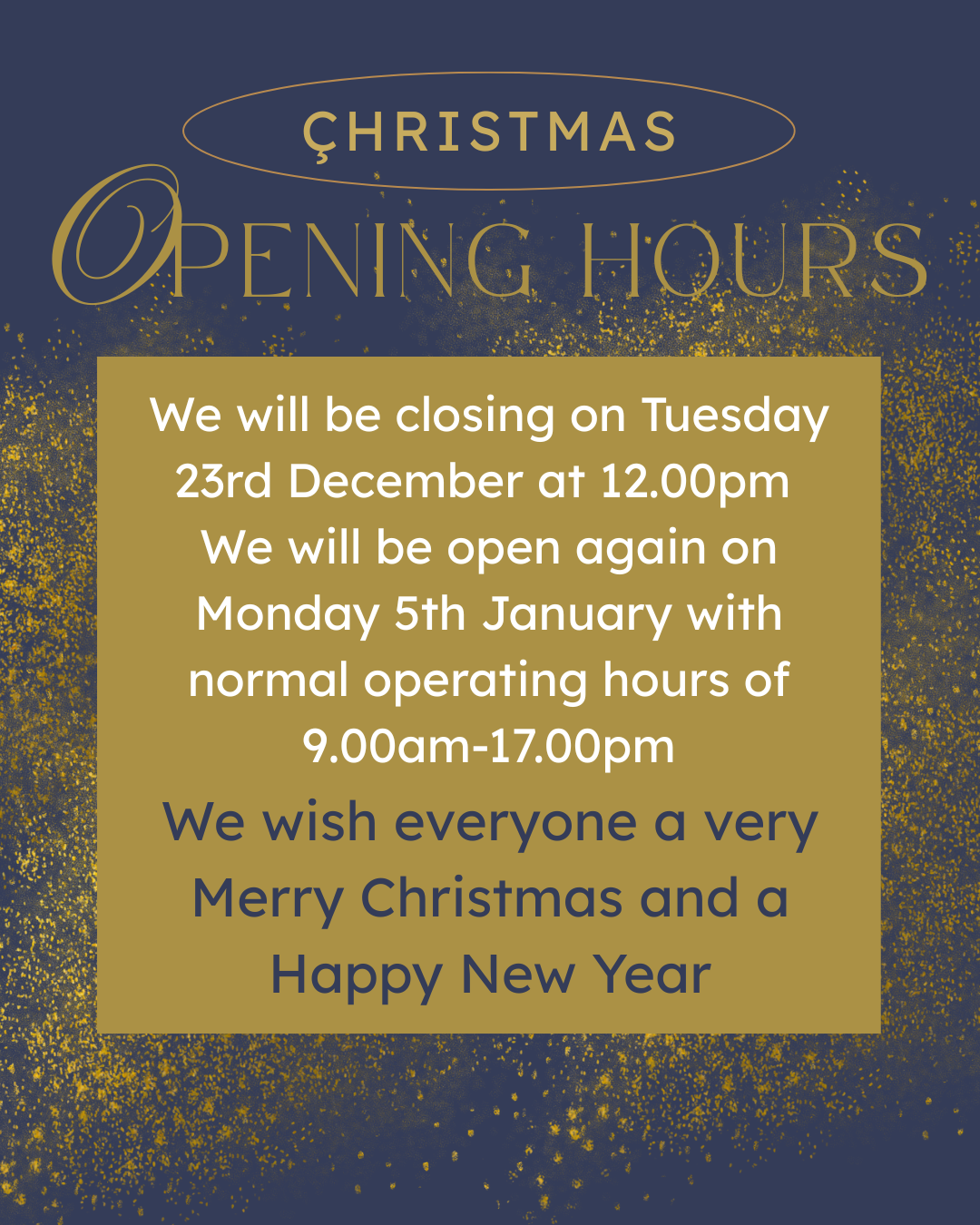 Christmas Opening Hours